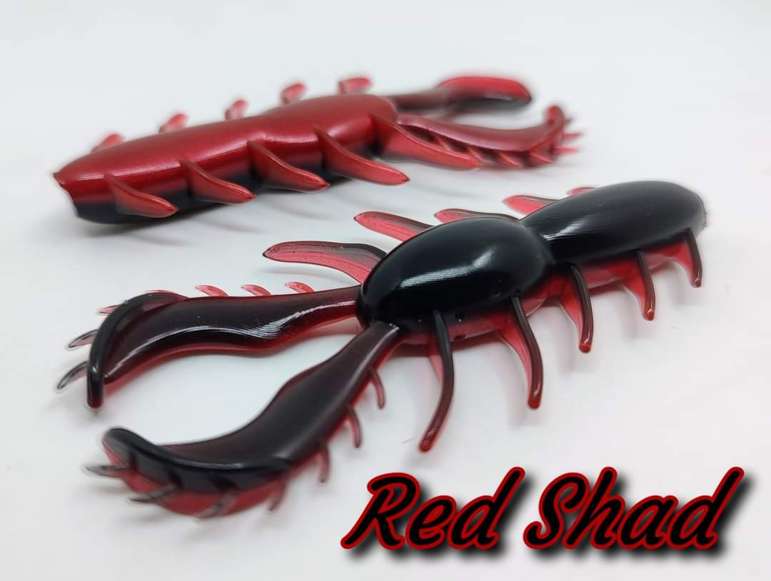 SC-4 Sniper Craw Red Shad 8 Pack 3.1"
