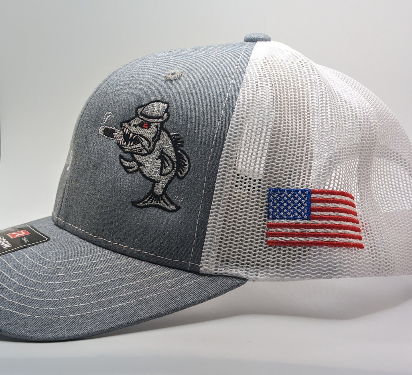 C-21 Richarson 112 Snapback Trucker Hat - Grey w/ White Mesh