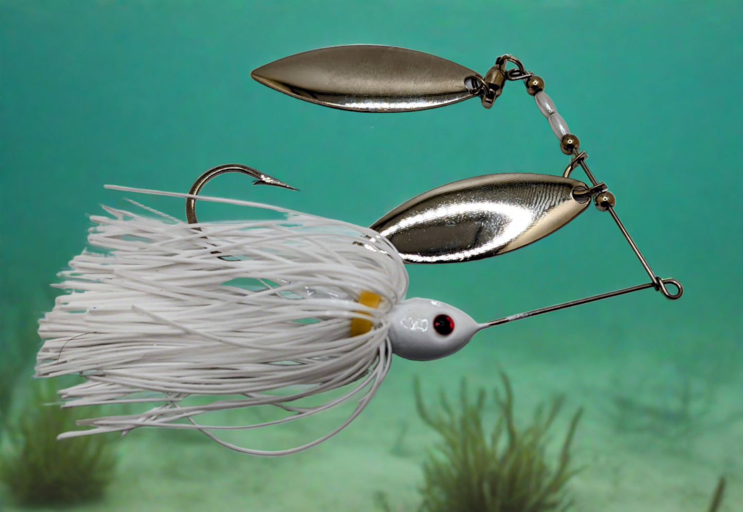 SB-5 Slasher Spinnerbait White - Double Willow 3/8oz.