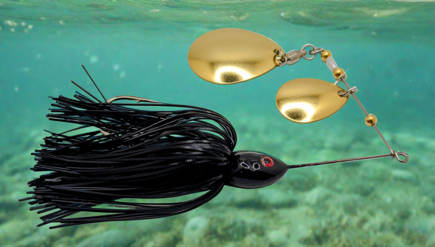 SB-6 Slasher Spinnerbait - Black Magic - Double Colorado 1/2oz.