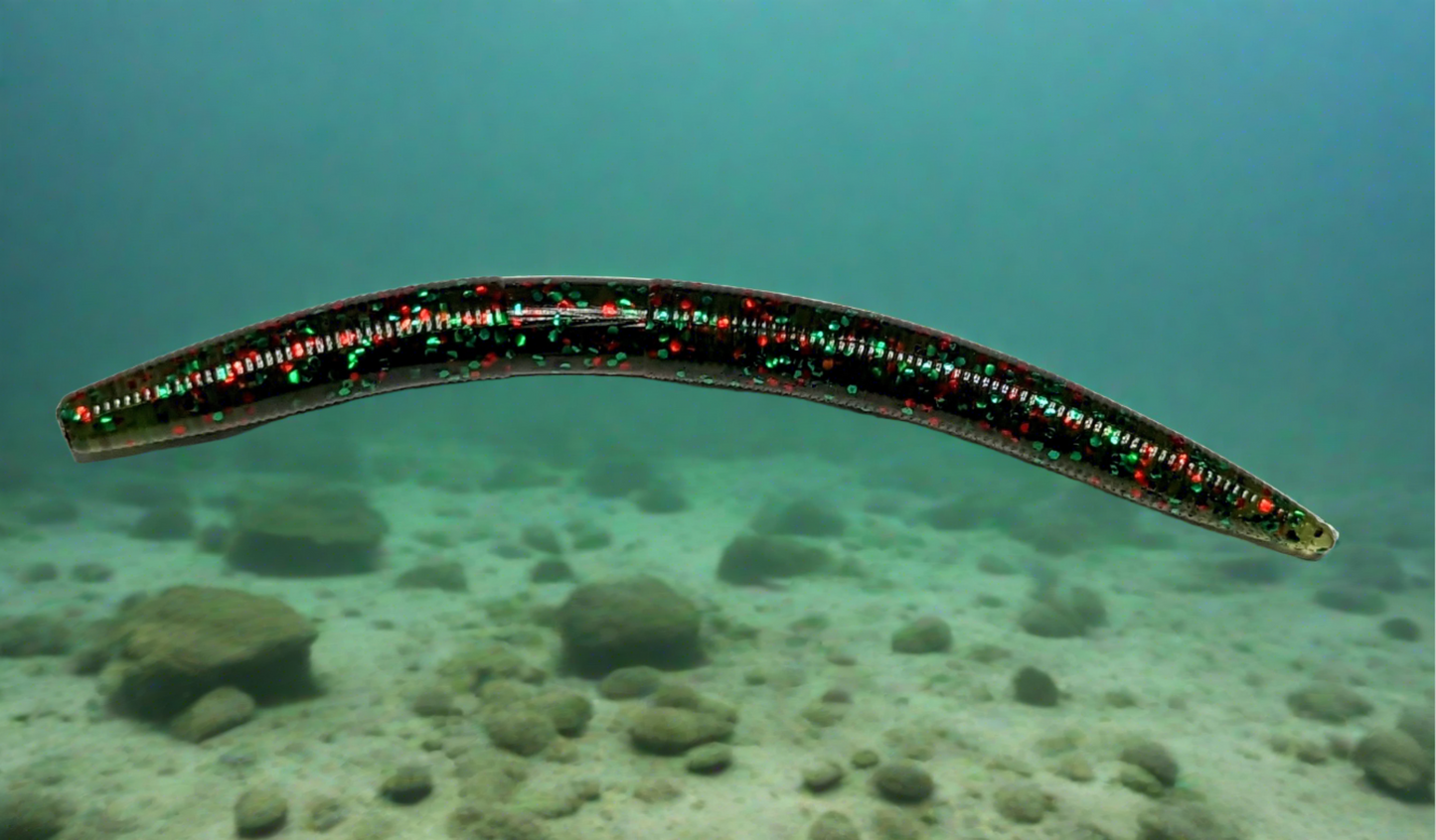 SW-1 BigCity Money Maker 5" stick worm Watermelon/Red & Green Flake 8pk.