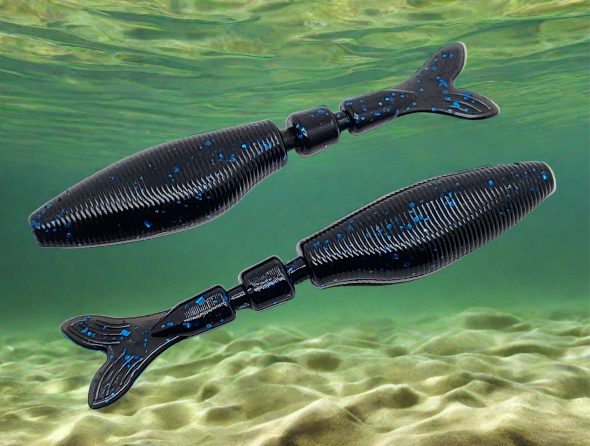 black and blue fishing lure CS-4 Chatter Shad Black & Blue 8 pack