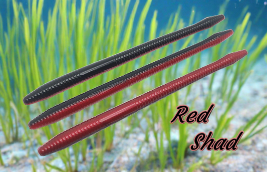 FW-1 F Ness Worm Red Shad 6.25" 8Pack