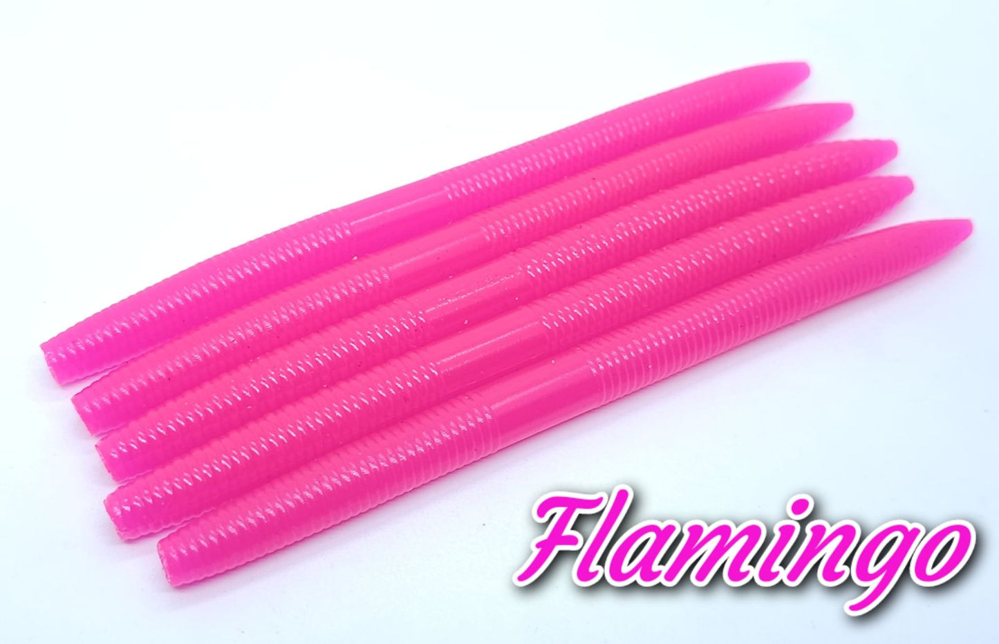 SW-12 Flamingo Hot Pink Stick Worm 8 pack