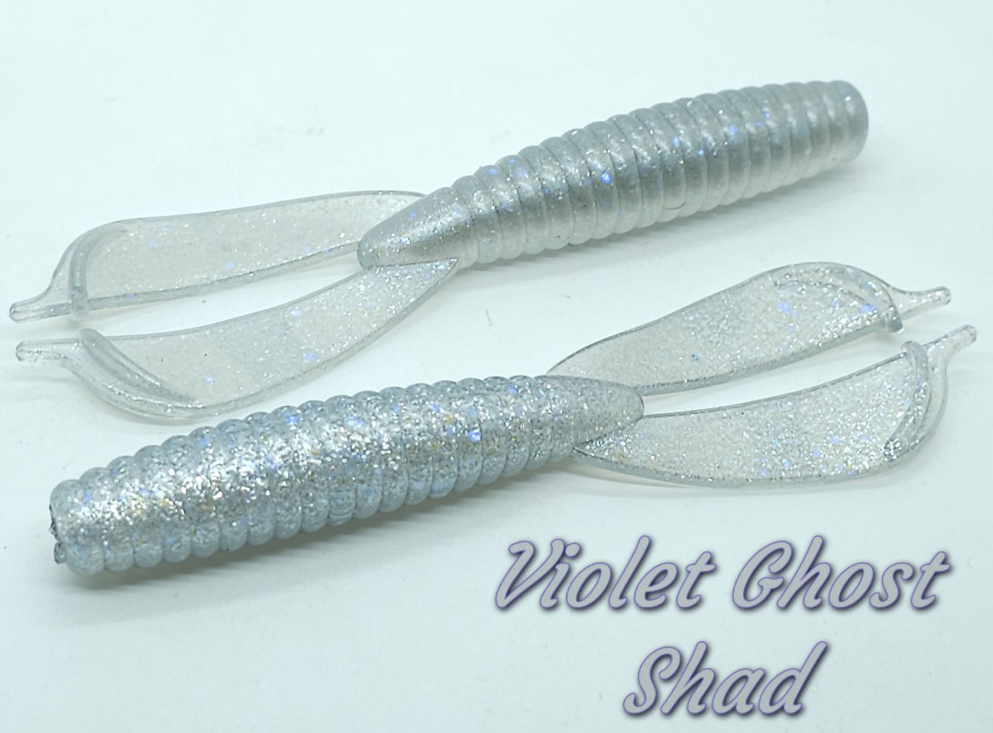 DC-5 Double Cross Violet Ghost Shad 3.5" Grub 8 pack