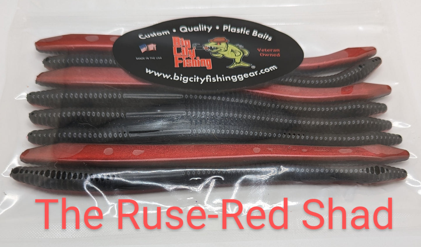 TRK-2 The Ruse Worm 6.25" Red Shad 8 Pack