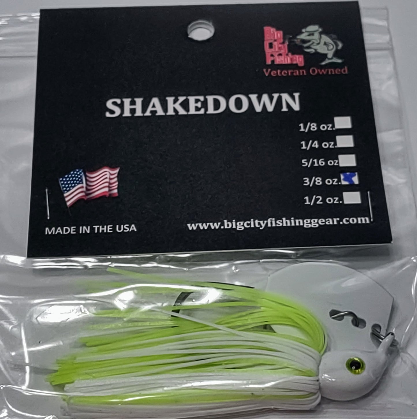 SD-9 Shakedown - Vibrating Jig - Chartreuse/White 1/2oz & 3/8oz