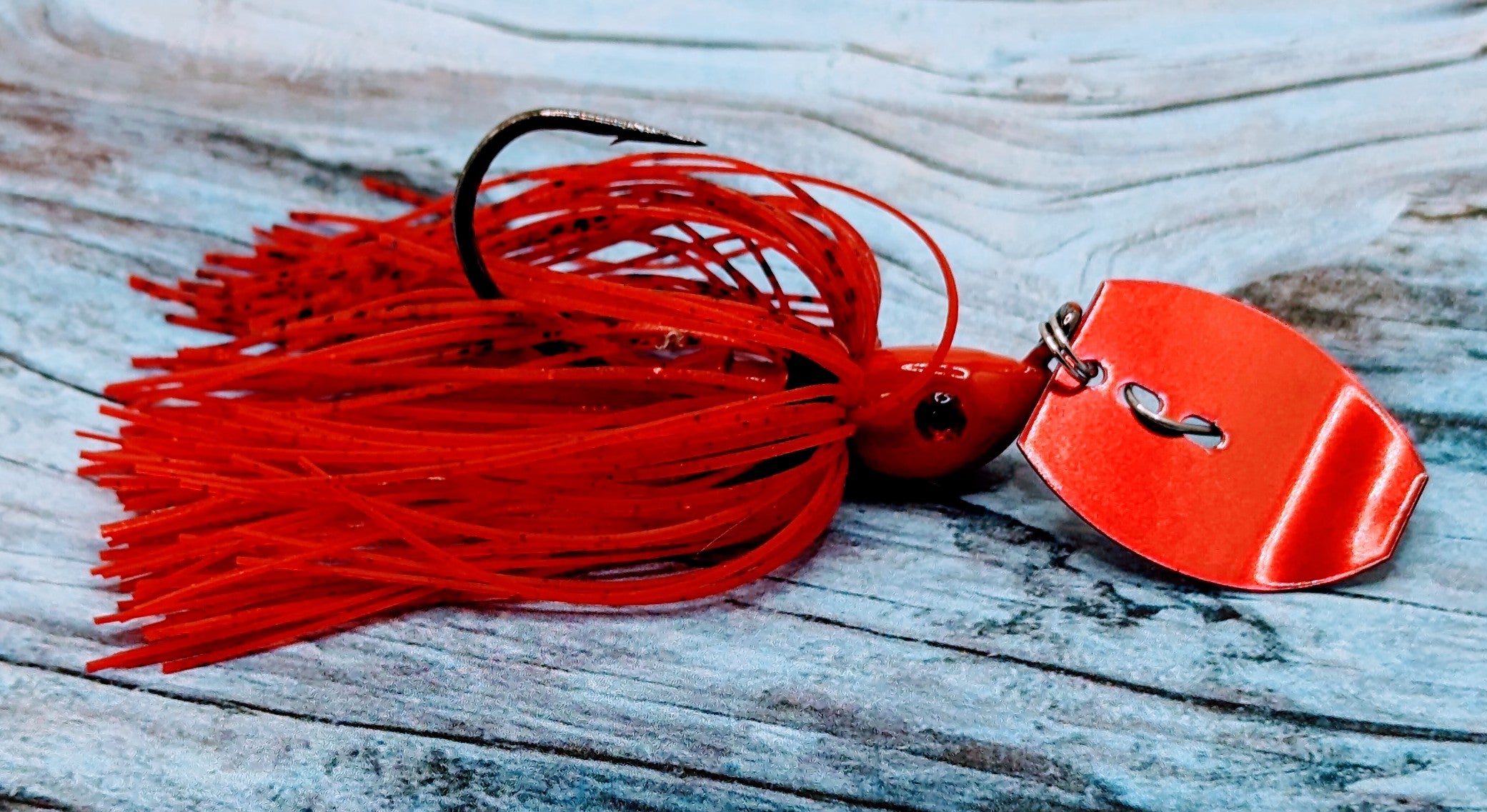 SD-13 Shakedown Redrum-Red Blade and Red Skirt – Big City Fishing Gear, LLC